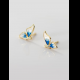 Fashion women jewelry real 14k 18k gold plated earrings engraved design custom ear studs enamel