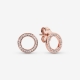 Women jewelry high quality shiny cubic zirconia halo earrings 925 sterling silver rose gold earring stud