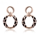 Real 18k 14k gold plated jewelry women high quality design custom circle print leopard earings