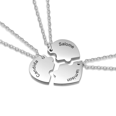 Manufacture high quality engraved letter personalized custom stainless steel silver best friend necklace