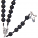 Manufacture 925 sterling silver black onyx bead catholic holy death mary virgin cross rosary necklace