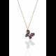 Manufacture long chain pendant necklace rainbow cubic zirconia small multicolored butterfly necklace