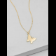 Custom fashion jewelry women real 14k 18k gold plated minimalist simple blank miniature butterfly necklace