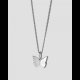 Custom fashion jewelry women real 14k 18k gold plated minimalist simple blank miniature butterfly necklace