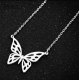 fashion pendant necklace jewellery high quality polished blank mirror stainless steel butterfly necklace