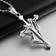 Fashion men jewelry 316 stainless steel pendant engraved letter logo dumbbell mens jewelry