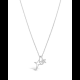 Custom women jewelry deer cubic zirconia high quality rhodium plated 925 sterling silver silver necklace