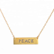 Custom personalized engraved alphabet bar charm real 14k 18k gold plated letter pendant necklace