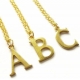Custom personalized jewelry alphabet real 18k gold plated 925 sterling silver pendant letter necklace