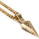 Manufacture fashion jewelry high quality polished mirror hip hop arrow pendant stainless steel arrow necklace