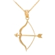 Wholesale women jewelry cubic zirconia real gold plated layer double chain with bow arrow necklace