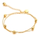 批发女士珠宝简单设计链接链空心蝴蝶真正的黄色镀金蝴蝶脚链