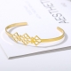 Manufacture simple design fashion jewelry brushed matte effect open adjustable geometric cuff bangle