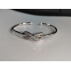 Manufacturer fine jewelry women shiny 3A CZ adjustable bangle 925 sterling silver infinite cuff bracelet bangle