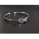Manufacturer fine jewelry women shiny 3A CZ adjustable bangle 925 sterling silver infinite cuff bracelet bangle