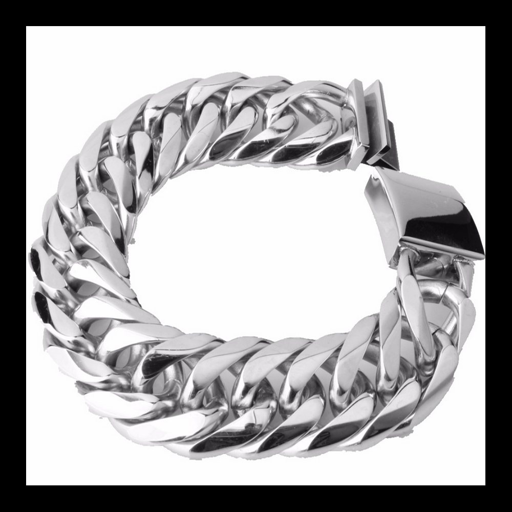 Manufacture men jewelry high quality bracelet fashion stainless steel cuban link cuff