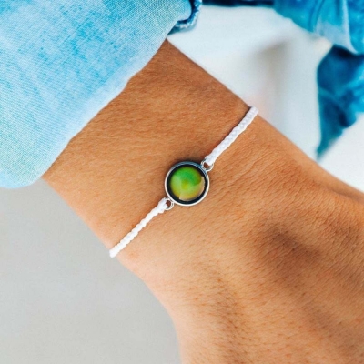Fashion jewelry gemstone circle bracelet change color feel free with temperature mood bracelet