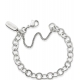 Manufacture engraved letter logo charms rectangle bar paper clip 925 sterling silver charm bracelet