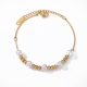 Wholesale fashion 18k gold plated jewelry custom paper clip chain round charm bracelet women
