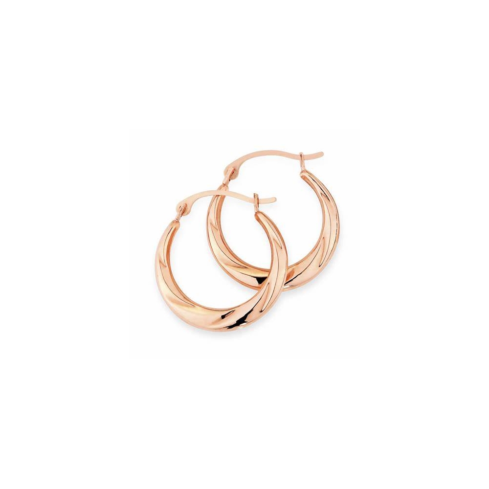 Custom hoop earring in rose gold, big hoop earring for women
