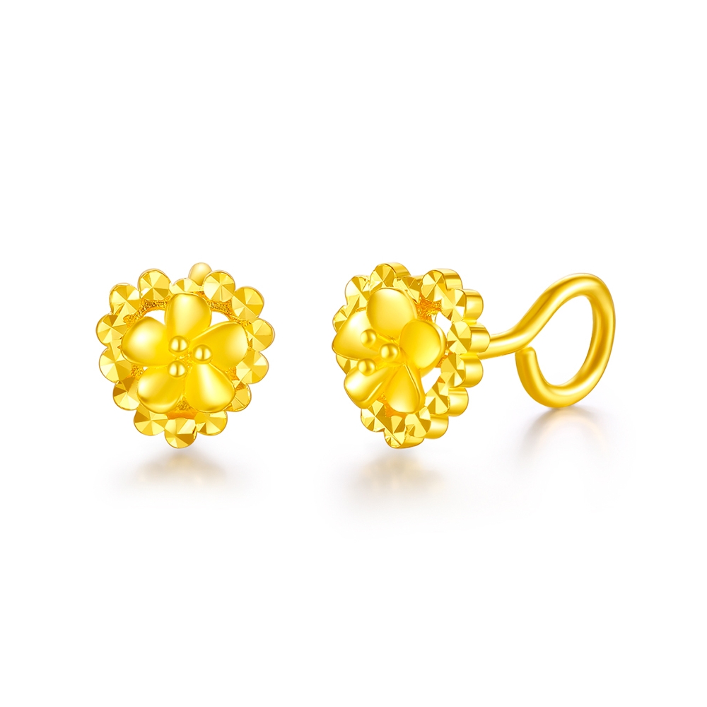 Custom 24k dubai gold stud earrings jewelry
