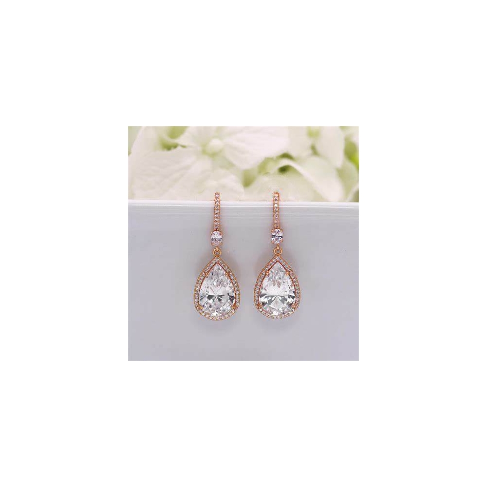 Custom luxurious wedding earrings, crystal earrings jewelry for the bride