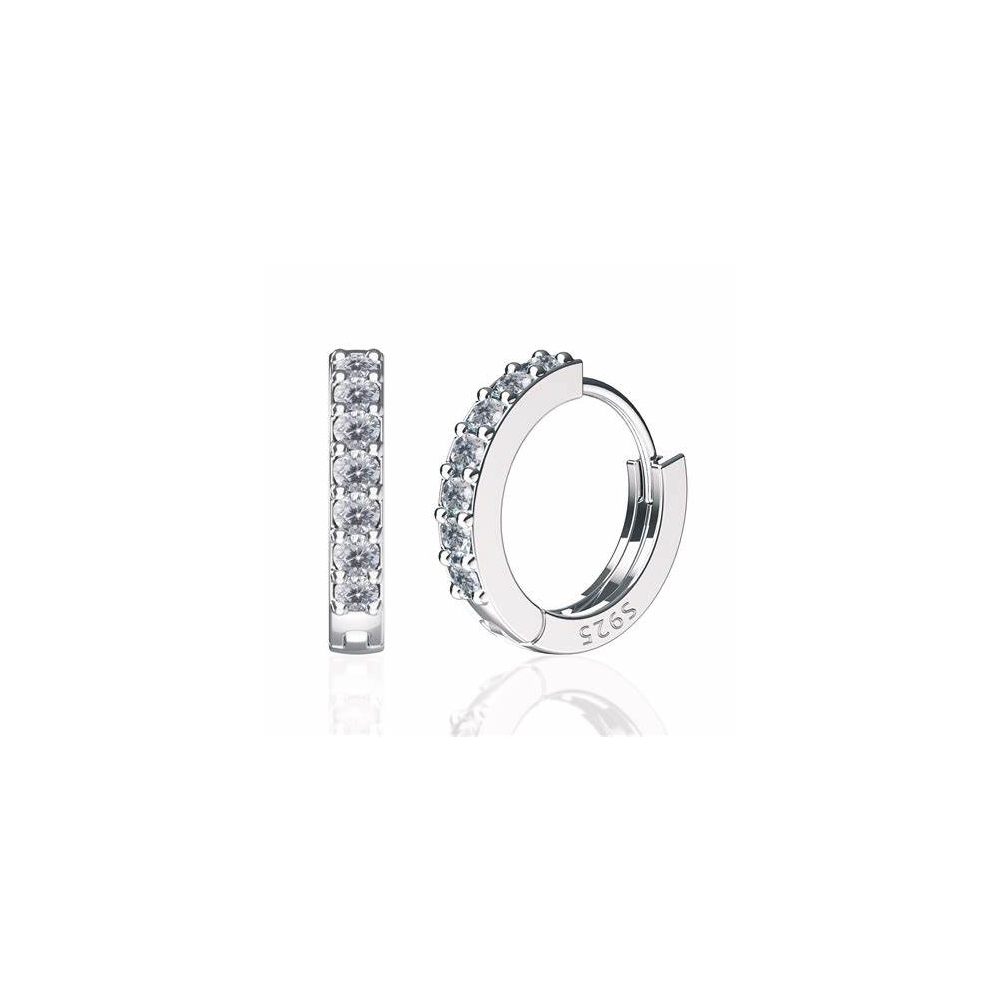 925 Silver zircon Huggies earrings, fashionable jewelry Huggies earrings