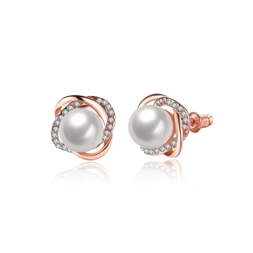 Fashionable pearl earring,Delicate flower pearl stud earrings