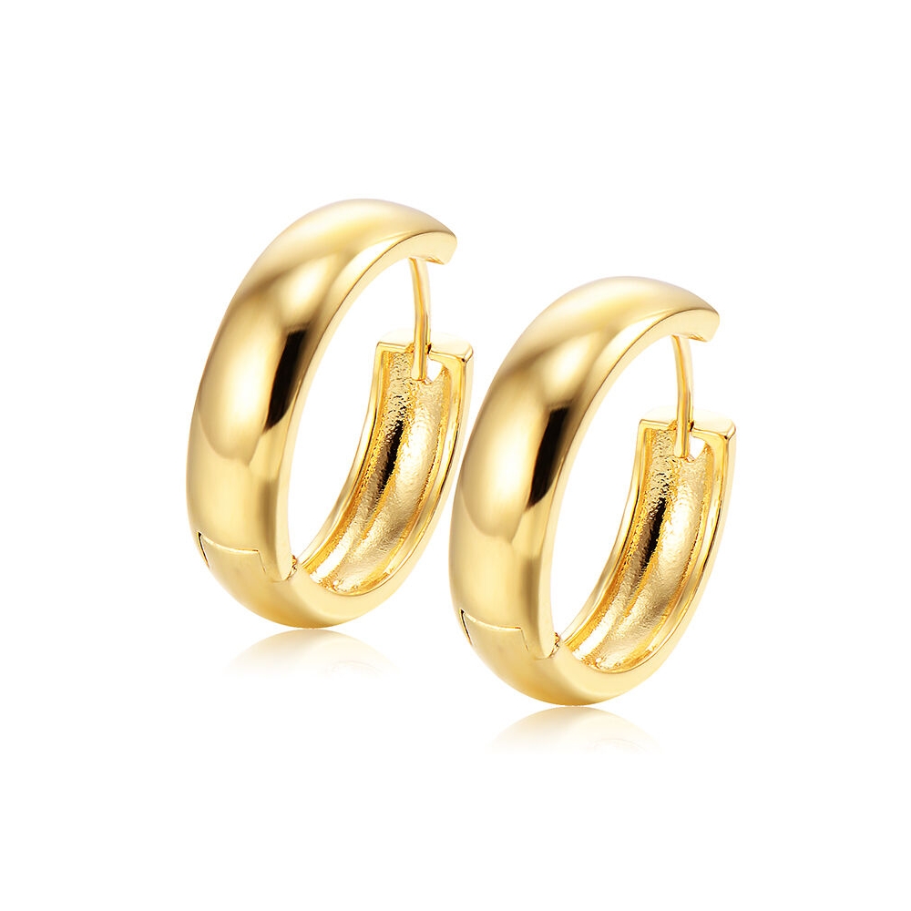 18k gold earrings women Generic little Huggies earrings