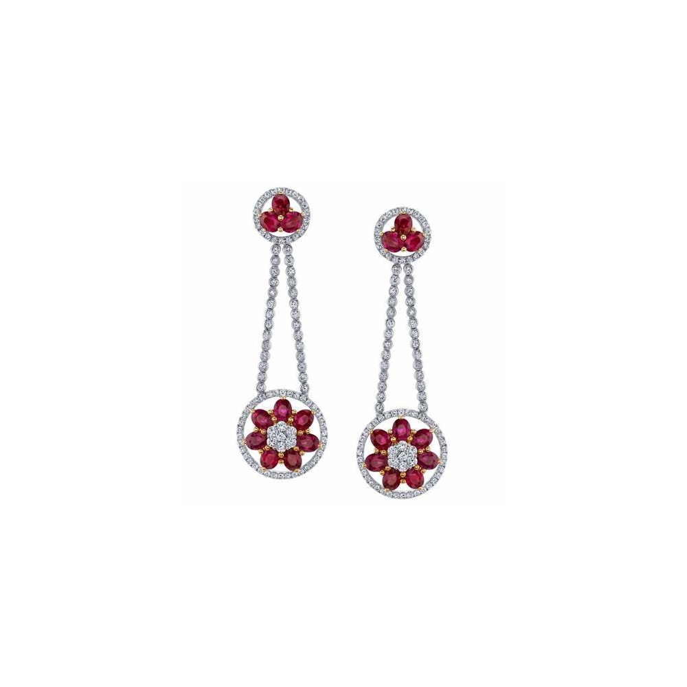 Custom ruby earrings ,drop earring natural gem stone ruby for women 