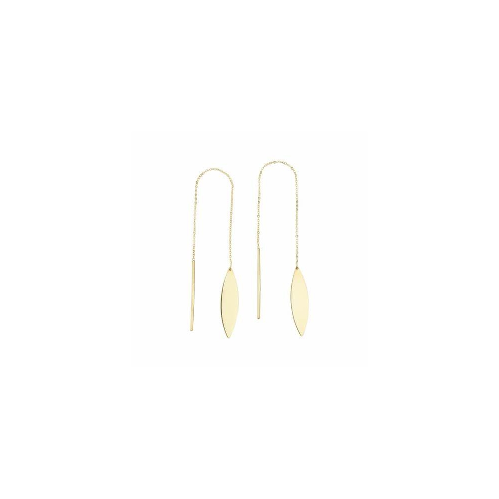 14k gold plated fashion earring ,thread earring leaf silver earring 