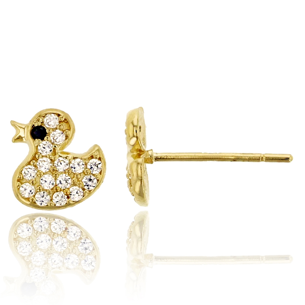 Stud earring for girls,Cute 925 silver duck stud earrings