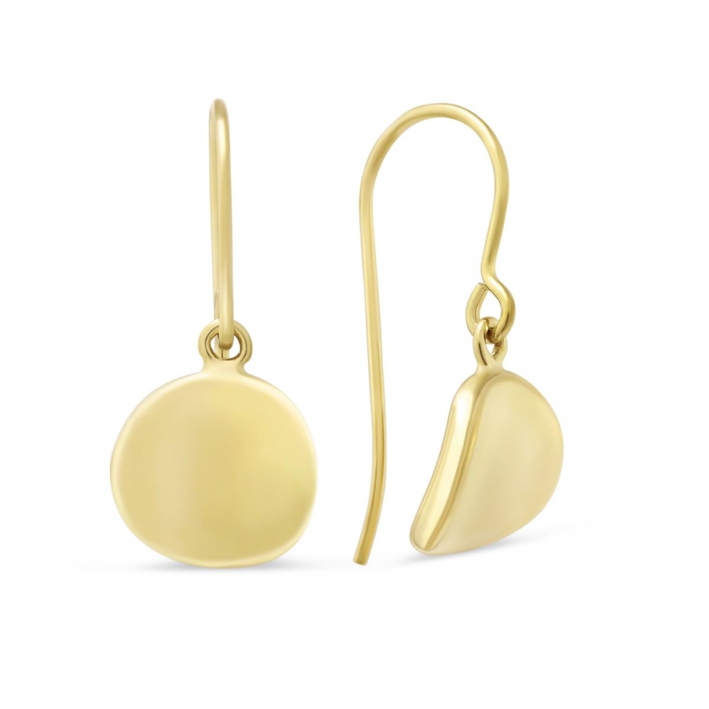 Fashion disc earrings ,14k gold plated hip hop women‘s earring 