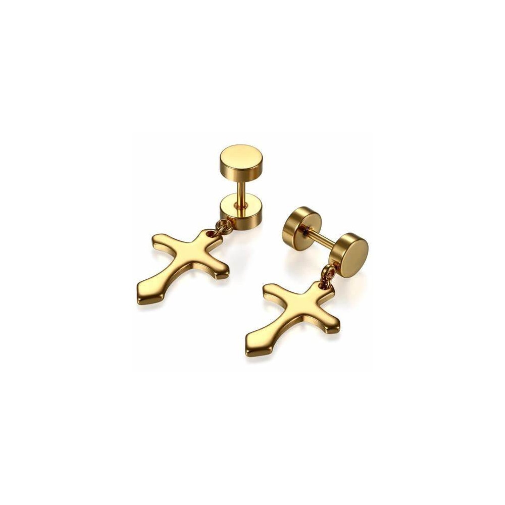 Custom gothic earrings men jewelry, stainless steel cross Gothic earrings