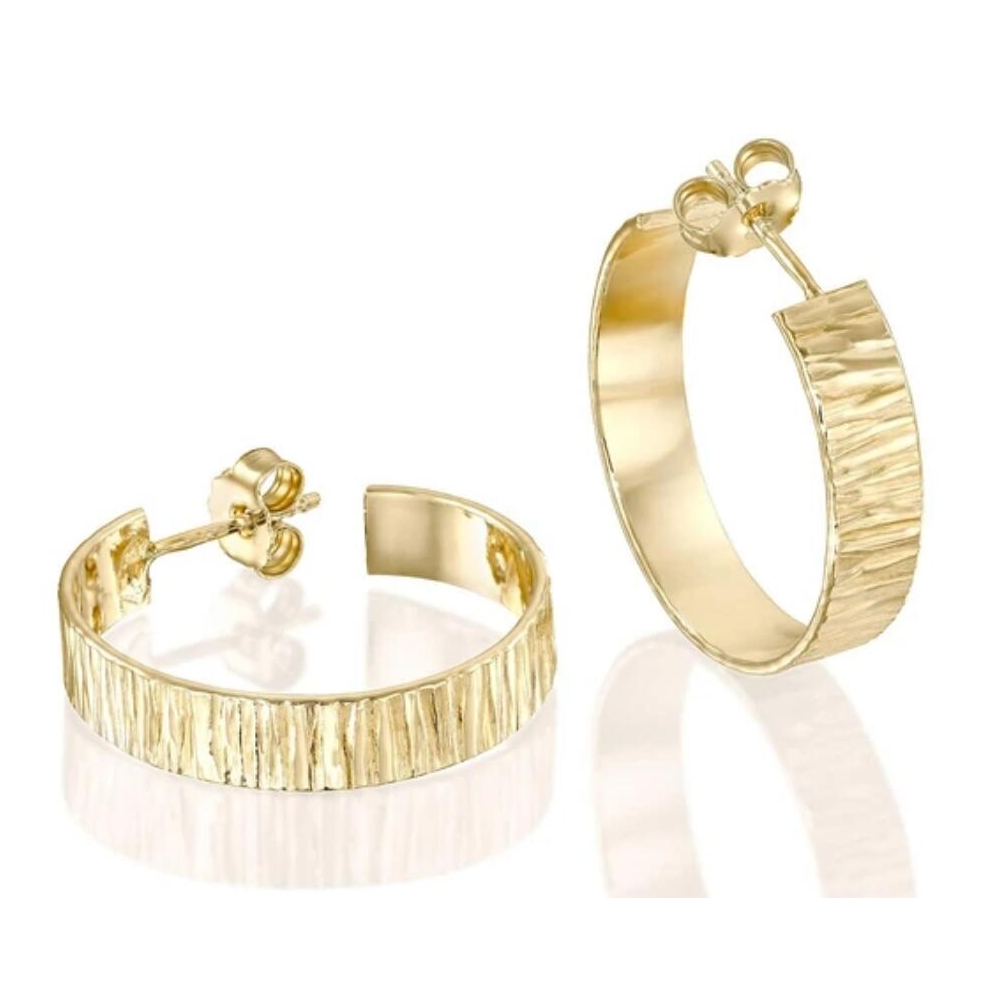 9K solid gold earring hoops,Fine jewelry hoop earring for women