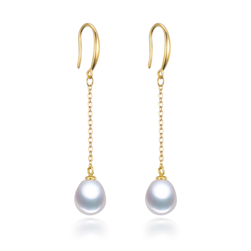 Natural Pearl Earrings 925 Silver Chain, Balo Water Drop Earrings for girls