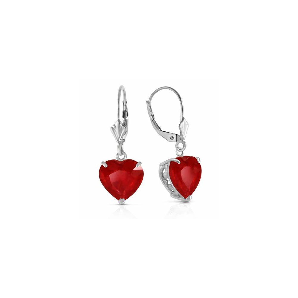 High-grade silver earrings 925 silver heart ruby earrings