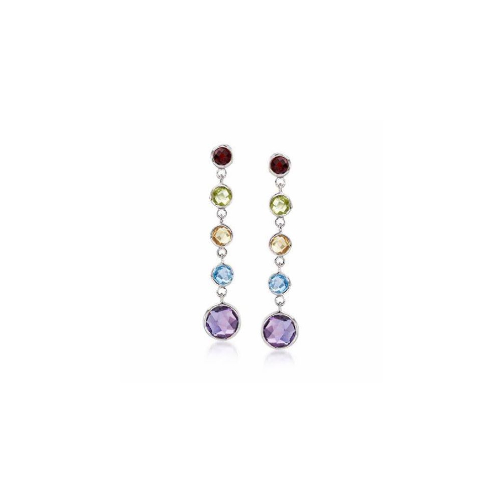 925 Silver rhodium Plated Colorful colorful zircon Earrings