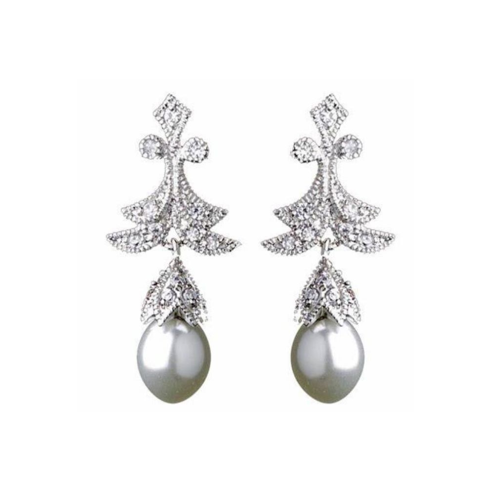 925 Silver Natural Freshwater Pearl Chandelier Earrings