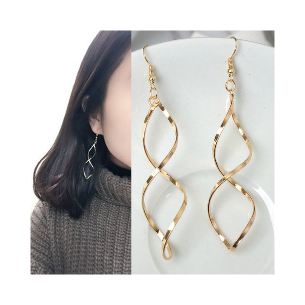 Minimalist loop earrings, 316 stainless steel wire twist earrings