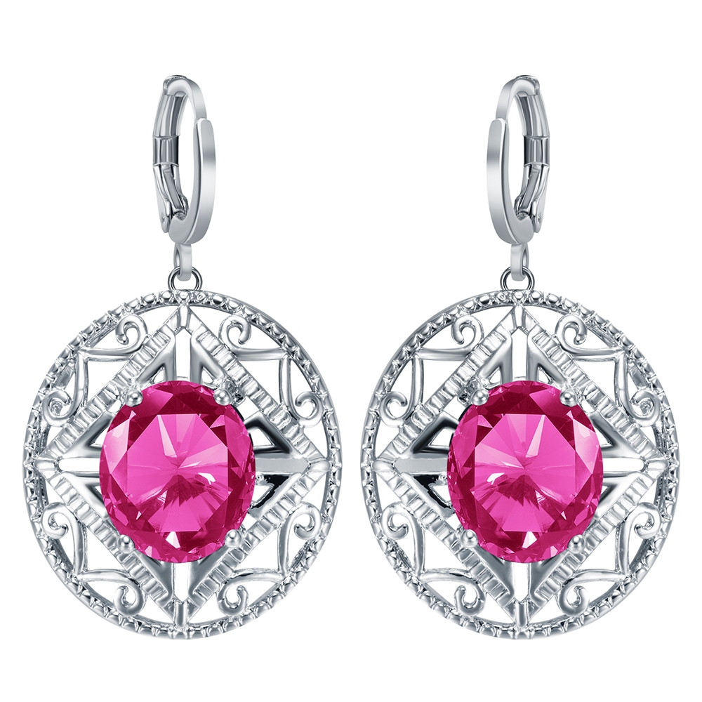 Vintage women‘s Jewelry earrings, ruby cutout vintage earrings