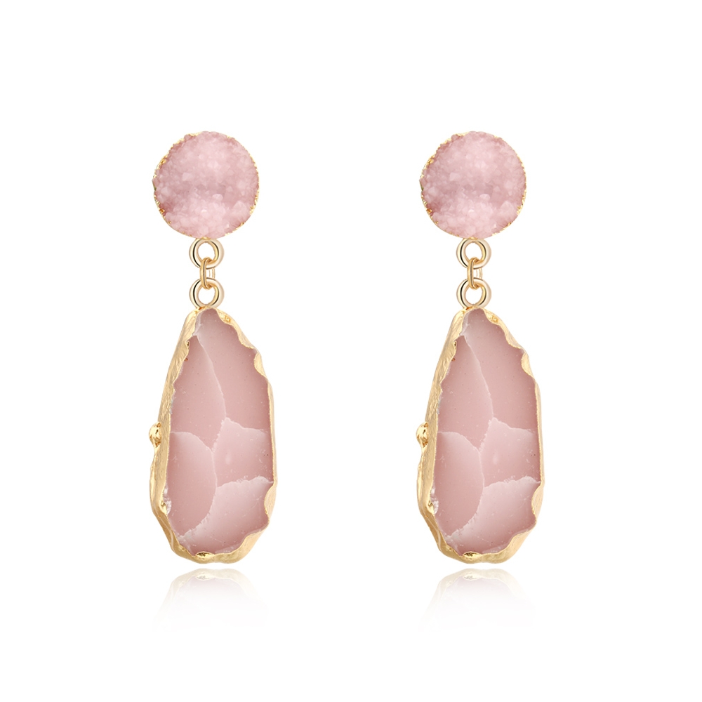 925 Silver Natural druzy Stone Earrings