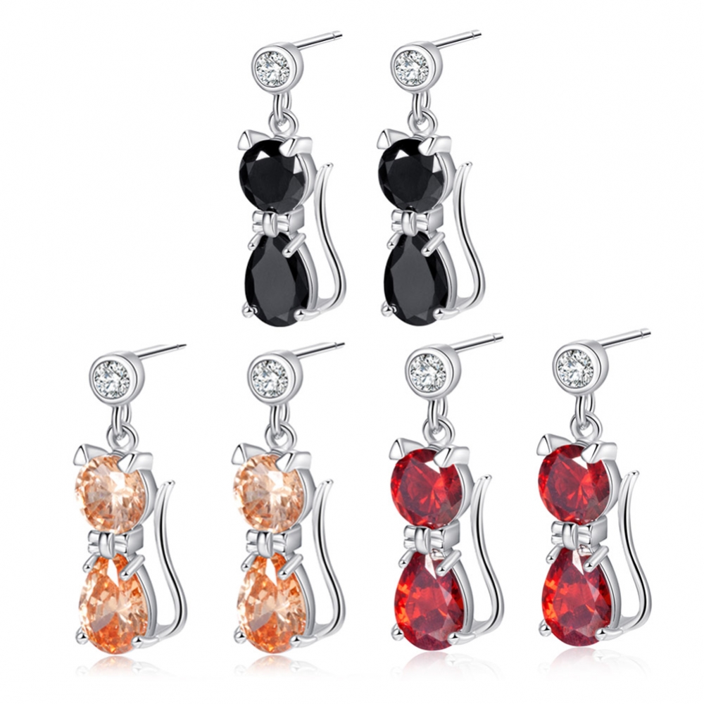 Stylish party earrings, colorful zircon earclip earrings for women