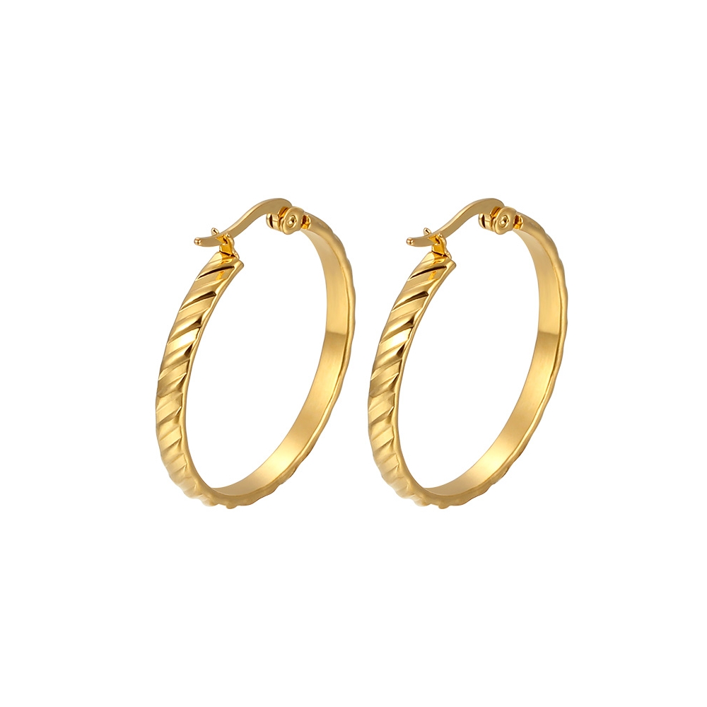 18K gold 316 Stainless steel hoop earrings, large size fashionable hoop earrings for women