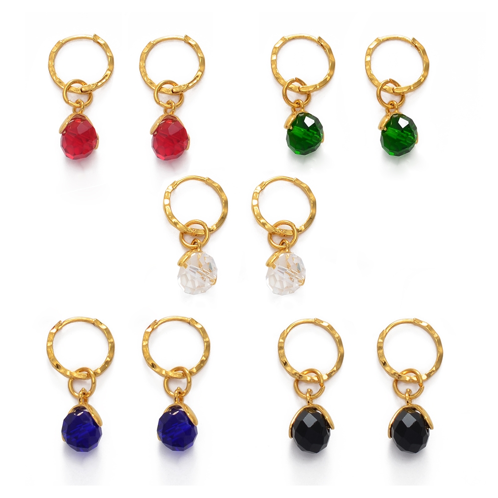Custom birthstone earrings, personalized lucky colored stone earrings