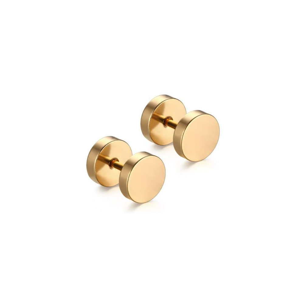 Hip hop style men‘s stainless steel stud earrings, minimalist earplug jewelry for men