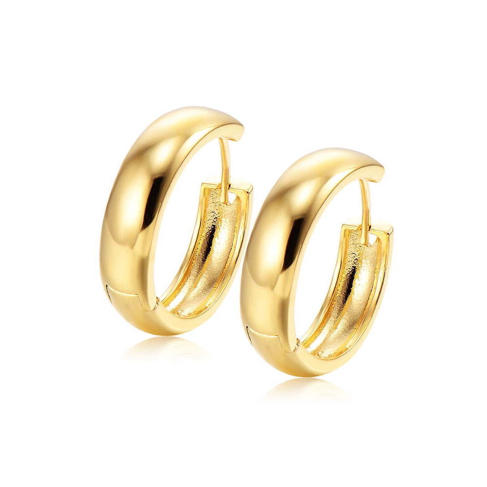 Gold earring 18k hoop earring ,chunky big hoop earring 