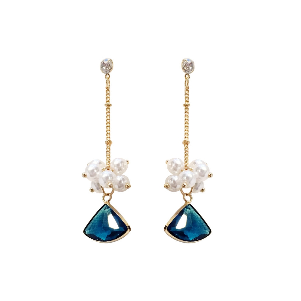 custom  simple crystal earrings jewelry, drop chain crystal earrings