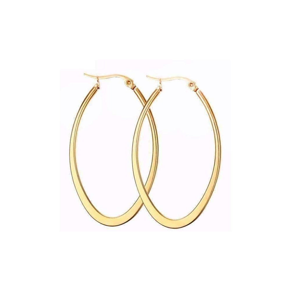 Minimalist stylish hoop earrings gold plated stainless steel hoop earring 18k