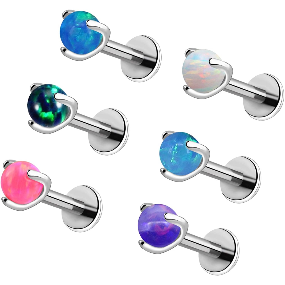 G23 Titanium thread piercing earrings, anodized earrings